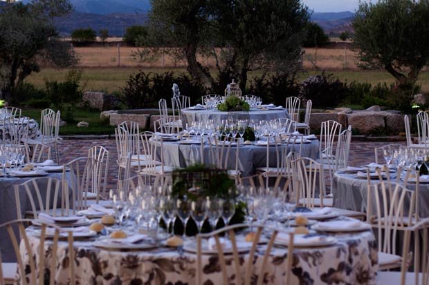 Boda al aire libre de noche