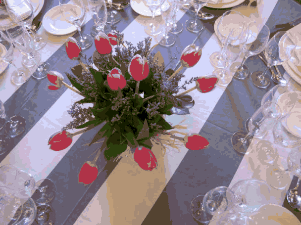 decoracion mesas boda tulipas